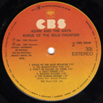 Kings of the Wild Frontier Portuguese label
