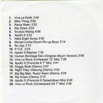 vive le Rock promo back sleeve