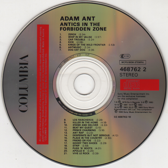 Antics in the Forbidden Zone - UK CD