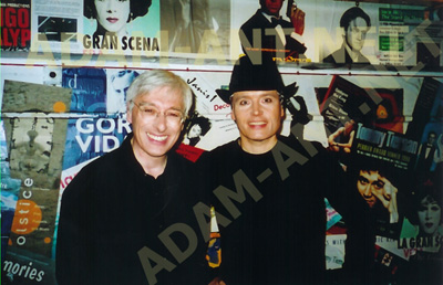 Dave Pash and Adam Ant, backstage at the Bloomsbury theatre, 24th September 2007